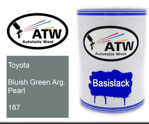 Toyota, Bluish Green Arg. Pearl, 187: 500ml Lackdose, von ATW Autoteile West.